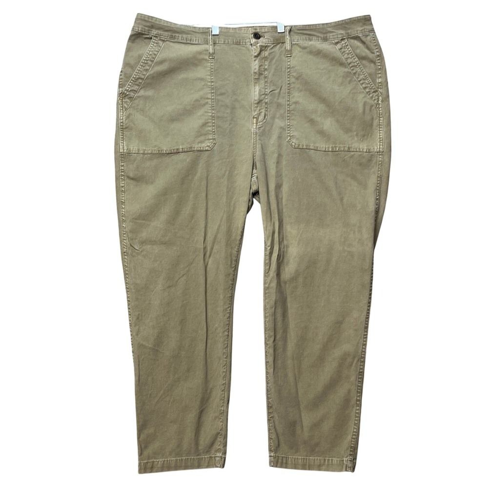 Madewell Pants Womens 36 (45x26) Olive Khaki Stretch Flat Front Tapered Utility